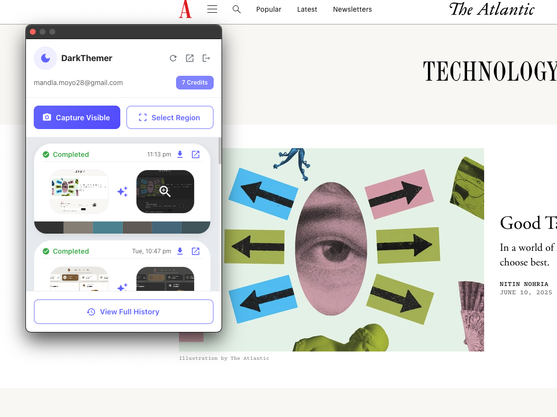 Chrome extension conversion result